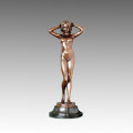 Nude Statue Pretty Maid Escultura de Bronze, Pitta Luga TPE-403